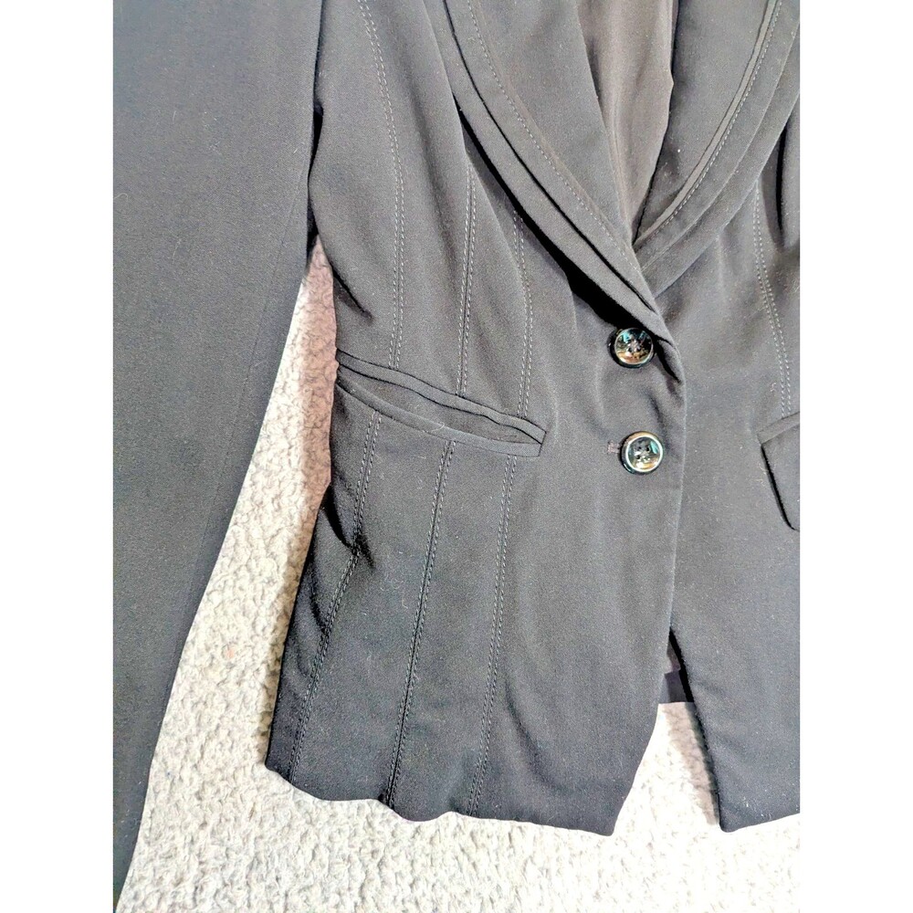 White House Black Market Womens Blazer 00 Black Fitted Career Jacket - Picture 3 of 11